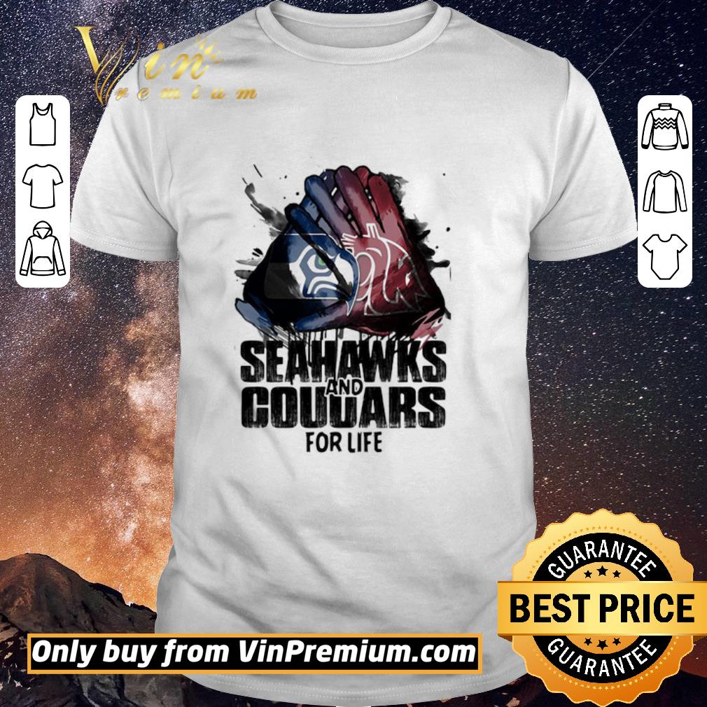 Awesome Seattle seahawks and washington state cougars for life art shirt sweater