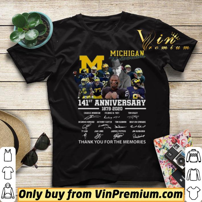 f87adc79 michigan wolverines 141st anniversary 1879 2020 thank you for the memories shirt sweater 4 - Michigan Wolverines 141st anniversary 1879 2020 thank you for the memories shirt sweater