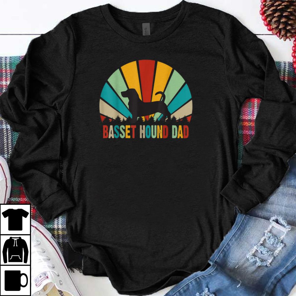Premium Retro Basset Hound Dad Gifts Basset Hound Father's Day Shirt