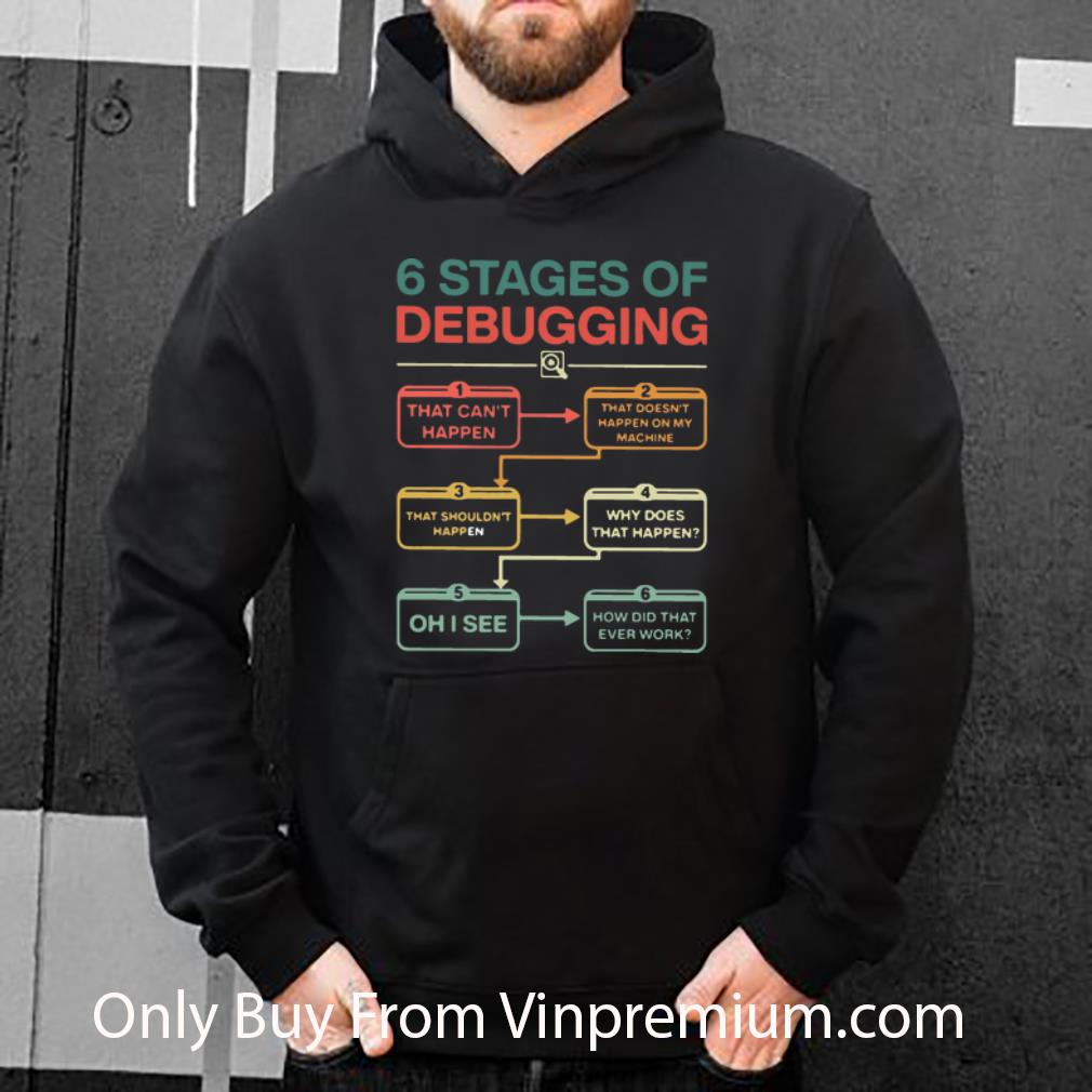 0ca75a19 premium 6 stages of debugging how did that even word shirt 4 - Premium 6 Stages Of Debugging How Did That Even Word shirt