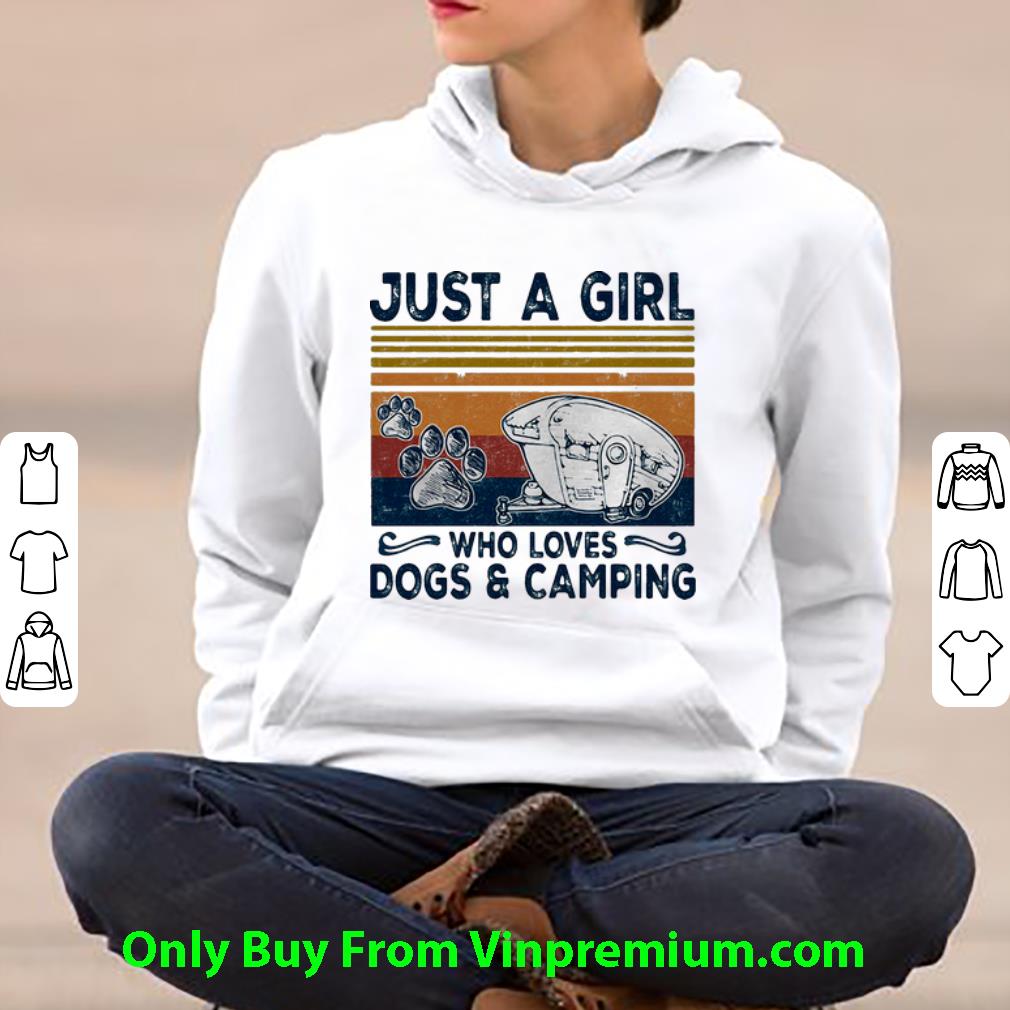 0ce3dd97 great vintage just a girl who loves dogs and camping shirt 4 - Great Vintage Just A Girl Who Loves Dogs And Camping shirt