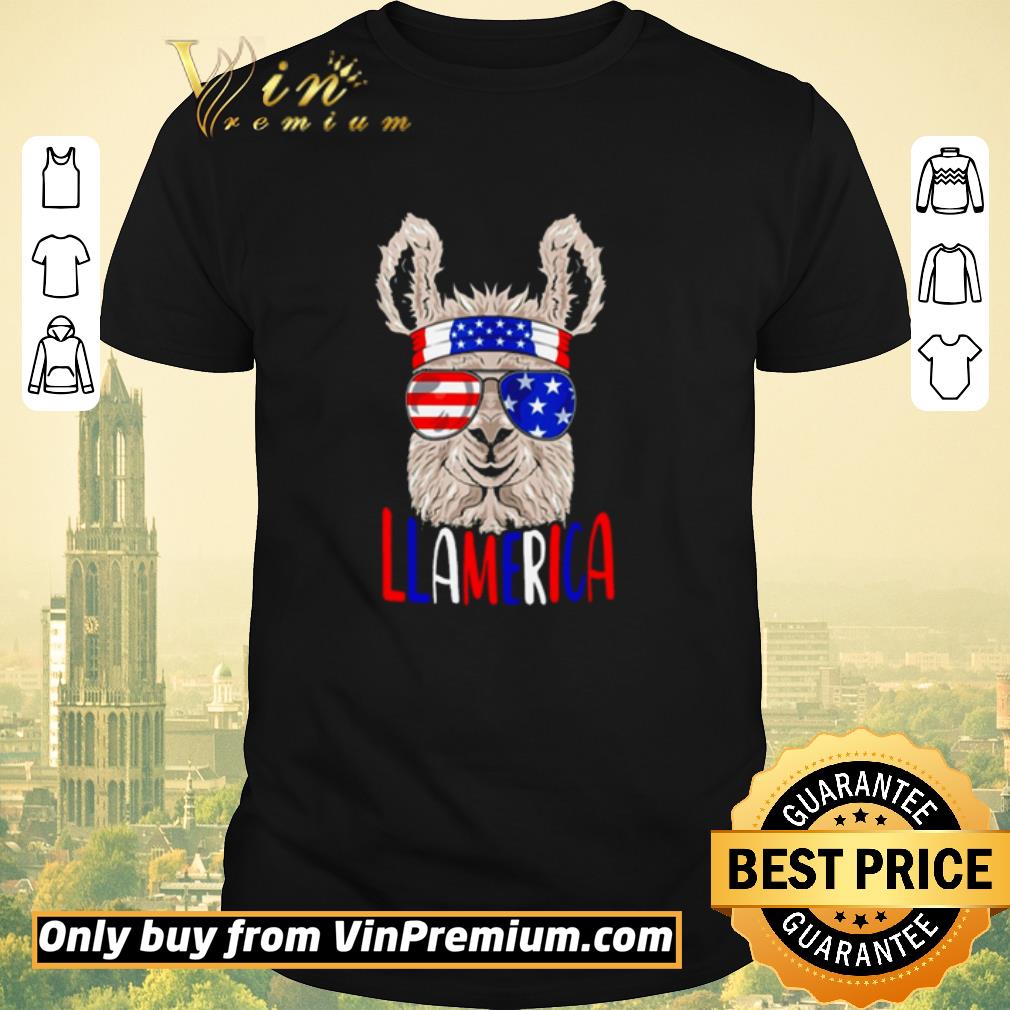 Awesome Llama Llamerica America Flag 4th of July shirt