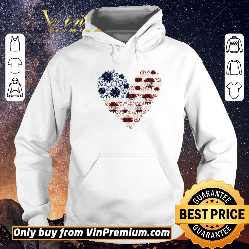 17897214 premium heart peace sunflower american flag shirt sweater 4 - Premium Heart Peace Sunflower American Flag shirt sweater