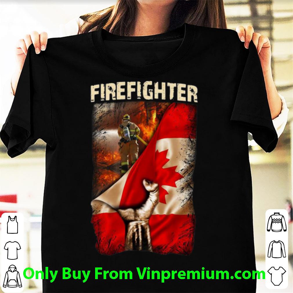 Nice Firefighter Canada Flag shirt