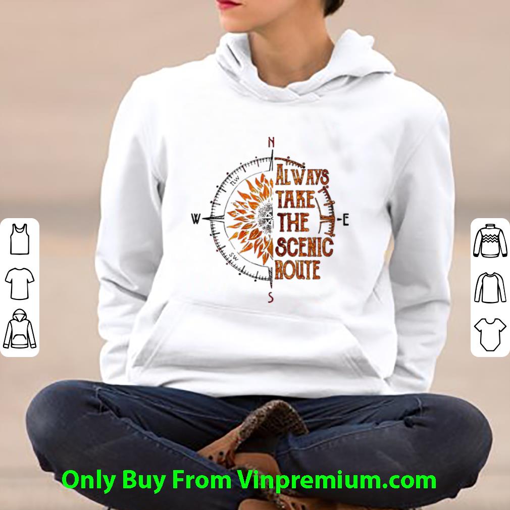 227f216a awesome sunflowers compass always take the scenic route shirt 4 - Awesome Sunflowers Compass Always Take The Scenic Route shirt