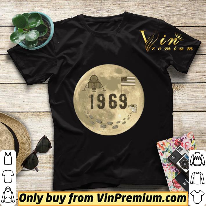 334ebf6c fun moon landing smiling footprint american flag lunar module apollo 11 first man 50th anniversary 1960 2019 tee shirt sweater 4 - Fun Moon Landing Smiling Footprint American Flag Lunar Module Apollo 11 First Man 50th Anniversary 1960-2019 Tee shirt sweater