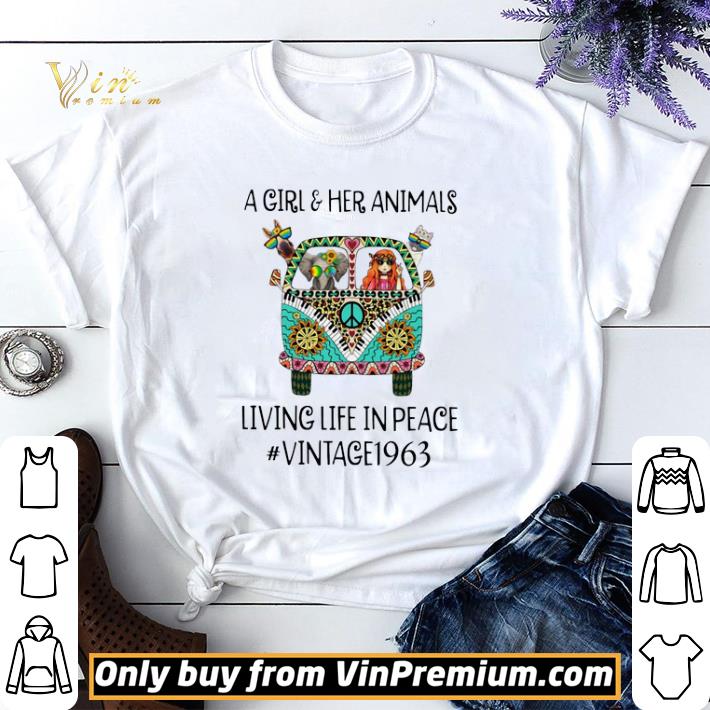 A girl and her Animals living life in peace vintage 1963 shirt sweater