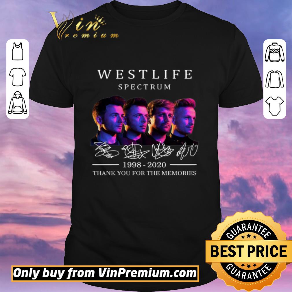 Premium Westlife Spectrum 1998 2020 thank You for the memories signature shirt