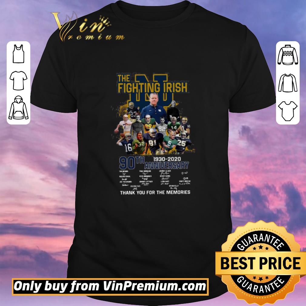 Premium The Fighting Irish 90th Anniversary thank you for the memories signature shirt sweater