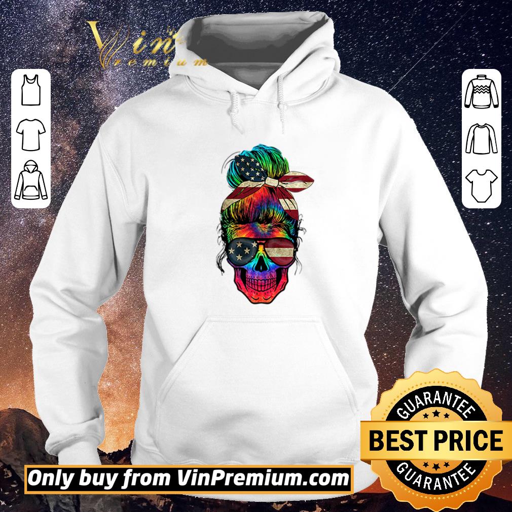 530ce8d3 official tie dye skull lady american flag bow and glasses 4th of july shirt sweater 4 - Official Tie Dye Skull Lady American flag Bow and Glasses 4th of July shirt sweater