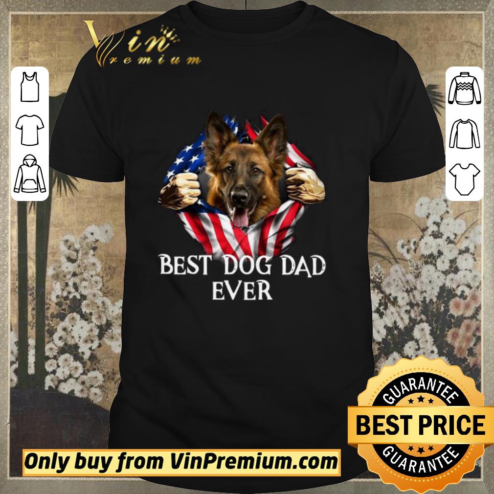 Awesome Blood Inside Me German Shepherd Dog American Flag Best Dog Dad Ever shirt sweater
