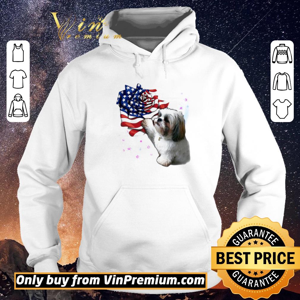 62a53595 hot shih tzu american flag rose shirt sweater 4 - Hot Shih Tzu American flag rose shirt sweater