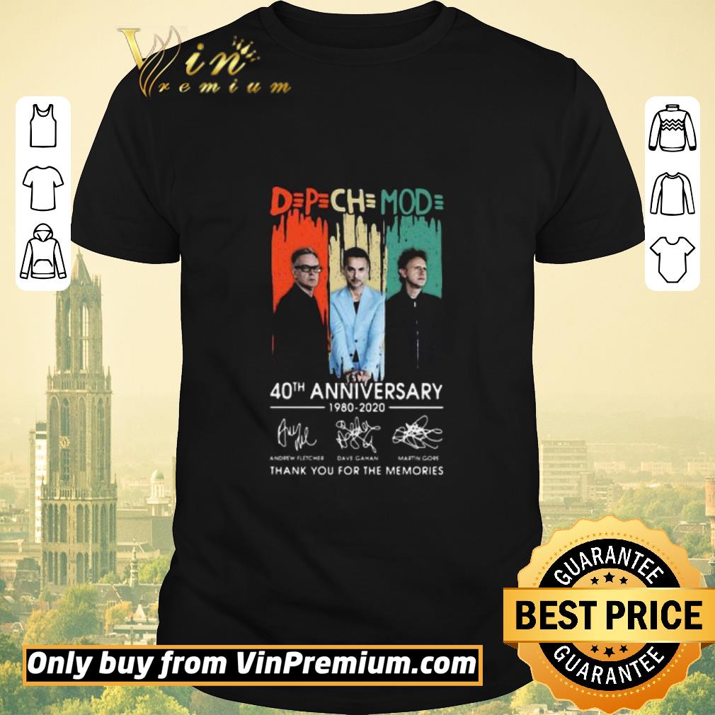 Original Depeche mode 40th anniversary 1980 2020 thank you for the memories signatures shirt sweater