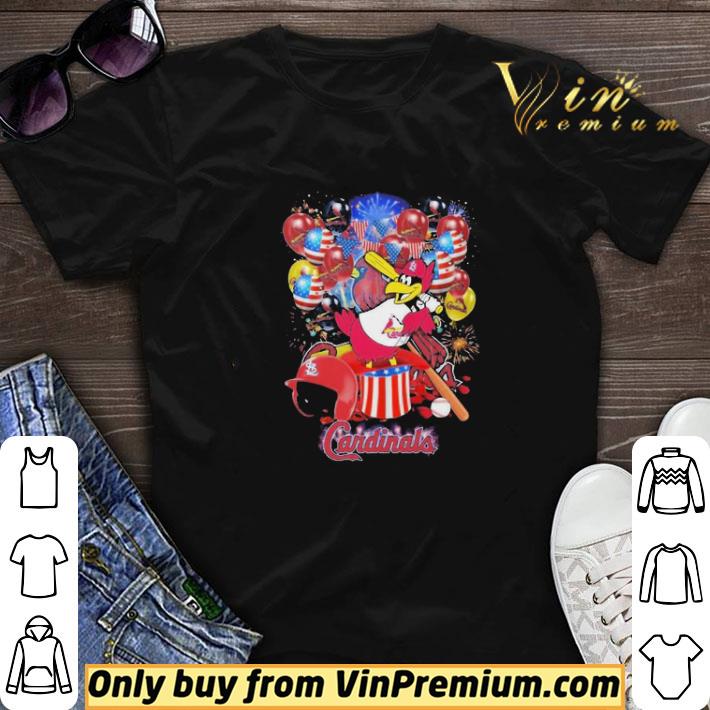 Fredbird St. Louis Cardinals Firework Balloon American Flag shirt sweater