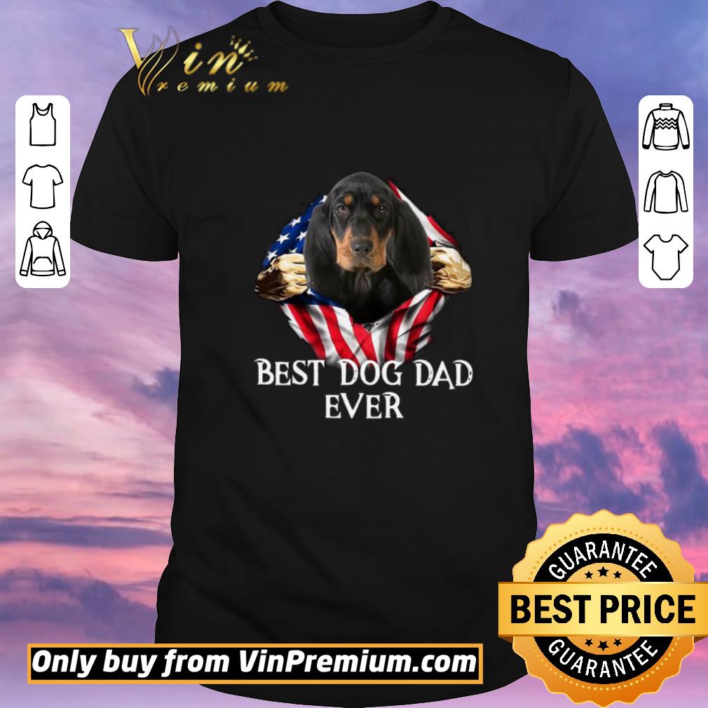 Nice Blood Inside Me Black and Tan Coonhound Dog American Flag Best Dog Dad Ever shirt sweater