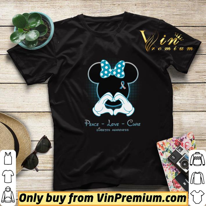 843534d5 mickey mouse heart peace love cure diabetes awareness shirt sweater 4 - Mickey Mouse Heart Peace Love Cure Diabetes Awareness shirt sweater