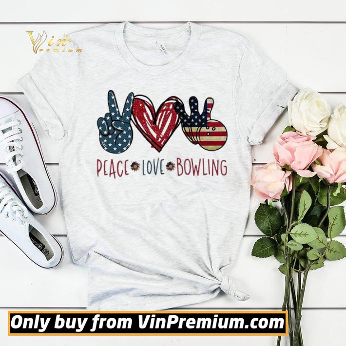 87b4cb43 peace love bowling american flag shirt sweater 4 - Peace love Bowling American flag shirt sweater