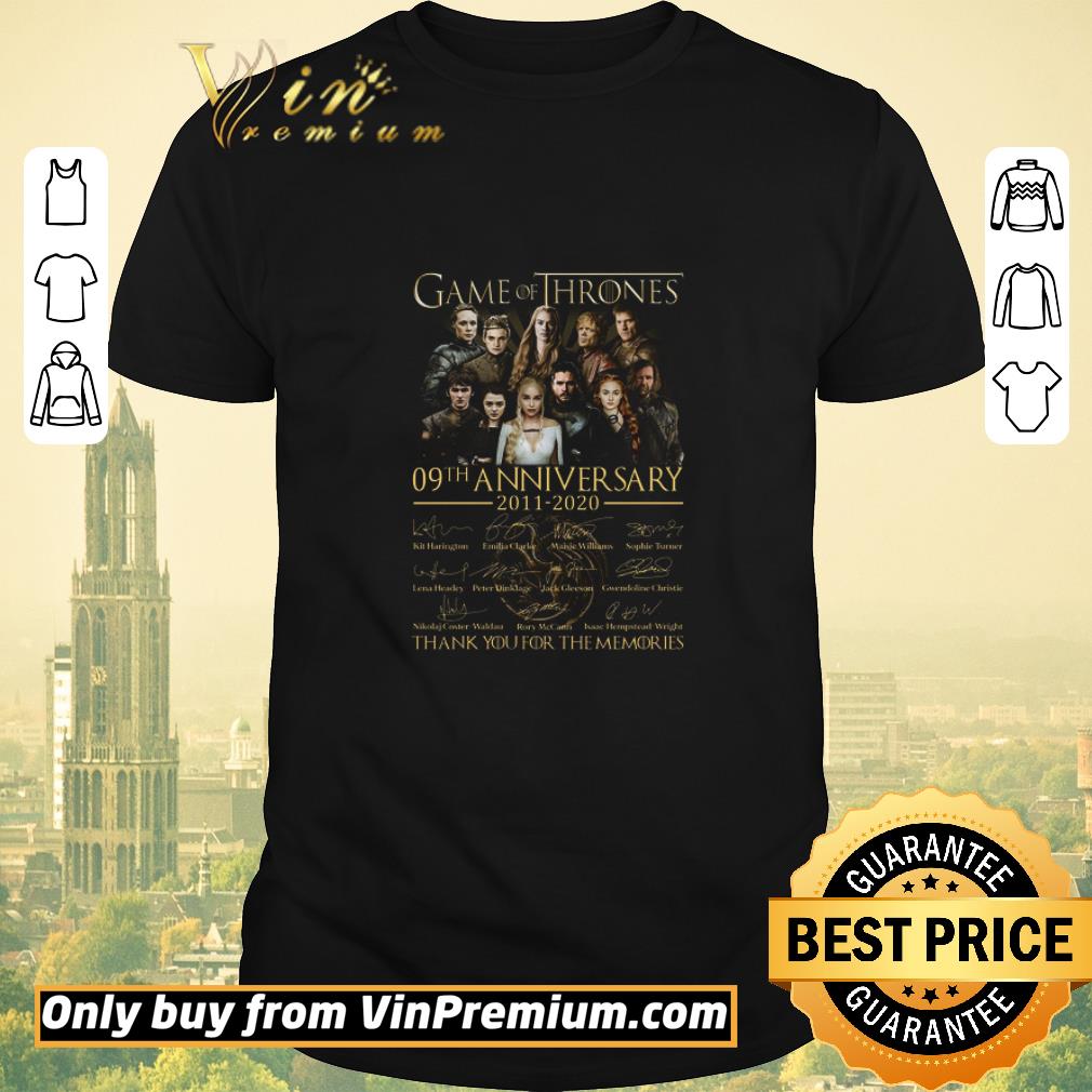 Awesome Game Of Thrones 09th Anniversary 2011 2020 Signature Thank You For The Memories shirt sweater