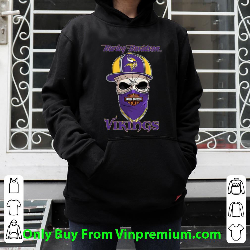b15ab348 nice skull mask harley davidson and minnesota vikings hat shirt 4 - Nice Skull Mask Harley Davidson And Minnesota Vikings Hat shirt