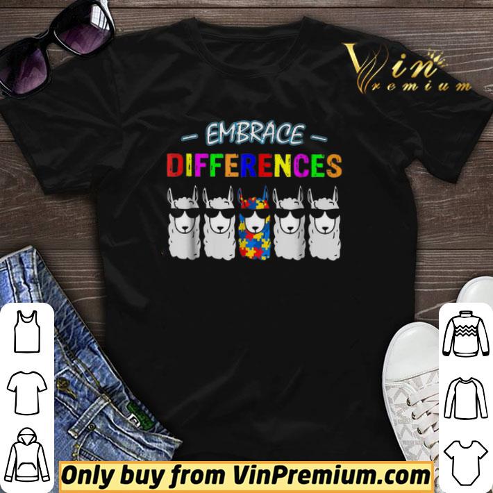 Autism Awareness Embrace Differences Llama shirt sweater