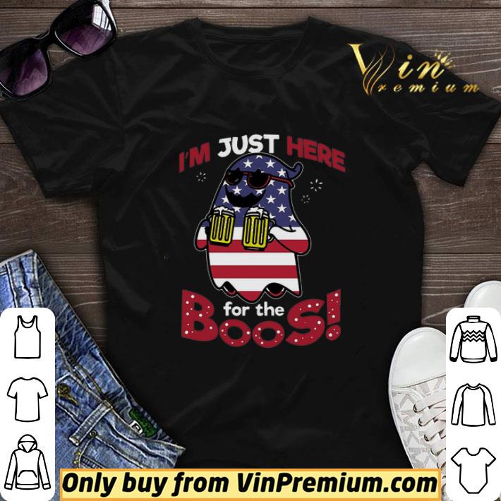 4th Of July I'm Just Here For The Boos Beer American Flag shirt sweater