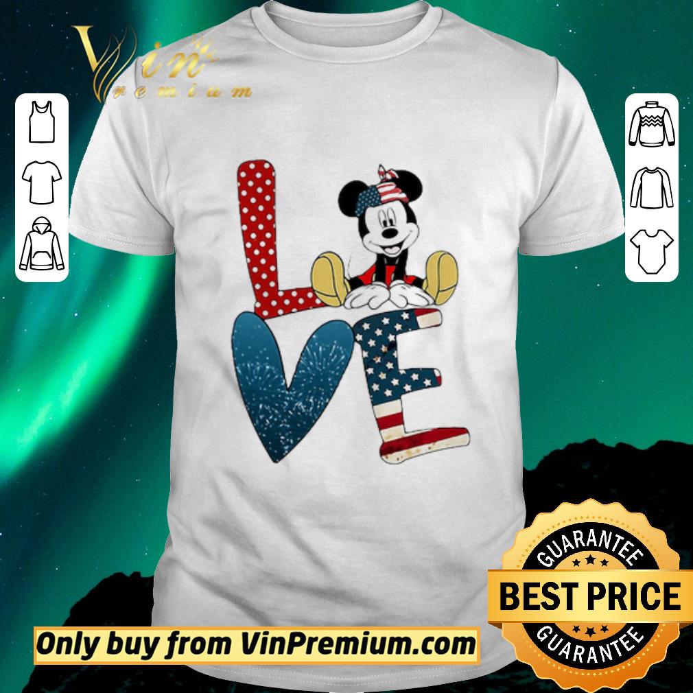Awesome Love Sunflower Mickey Mouse 4th Of July Independence Day shirt sweater
