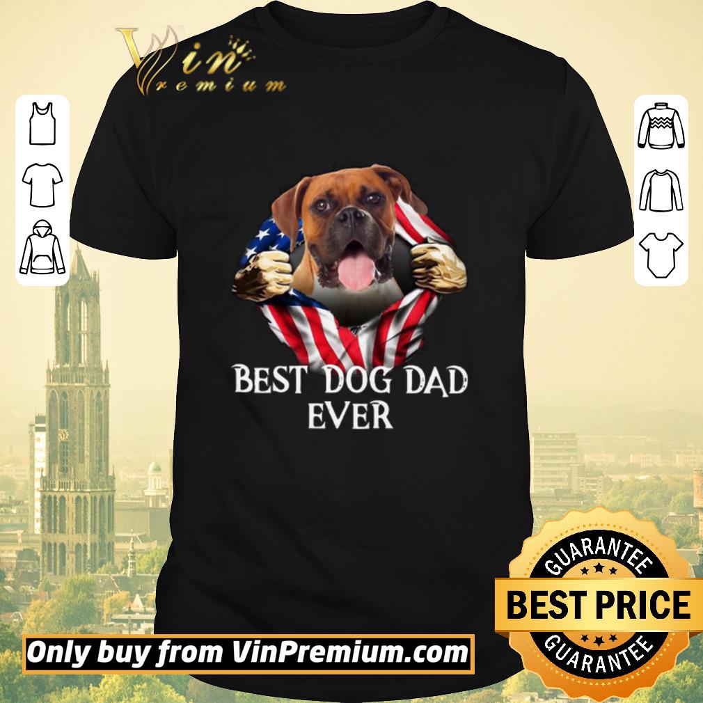 Hot Blood Inside Me Boxer Dog American Flag Best Dog Dad Ever shirt sweater