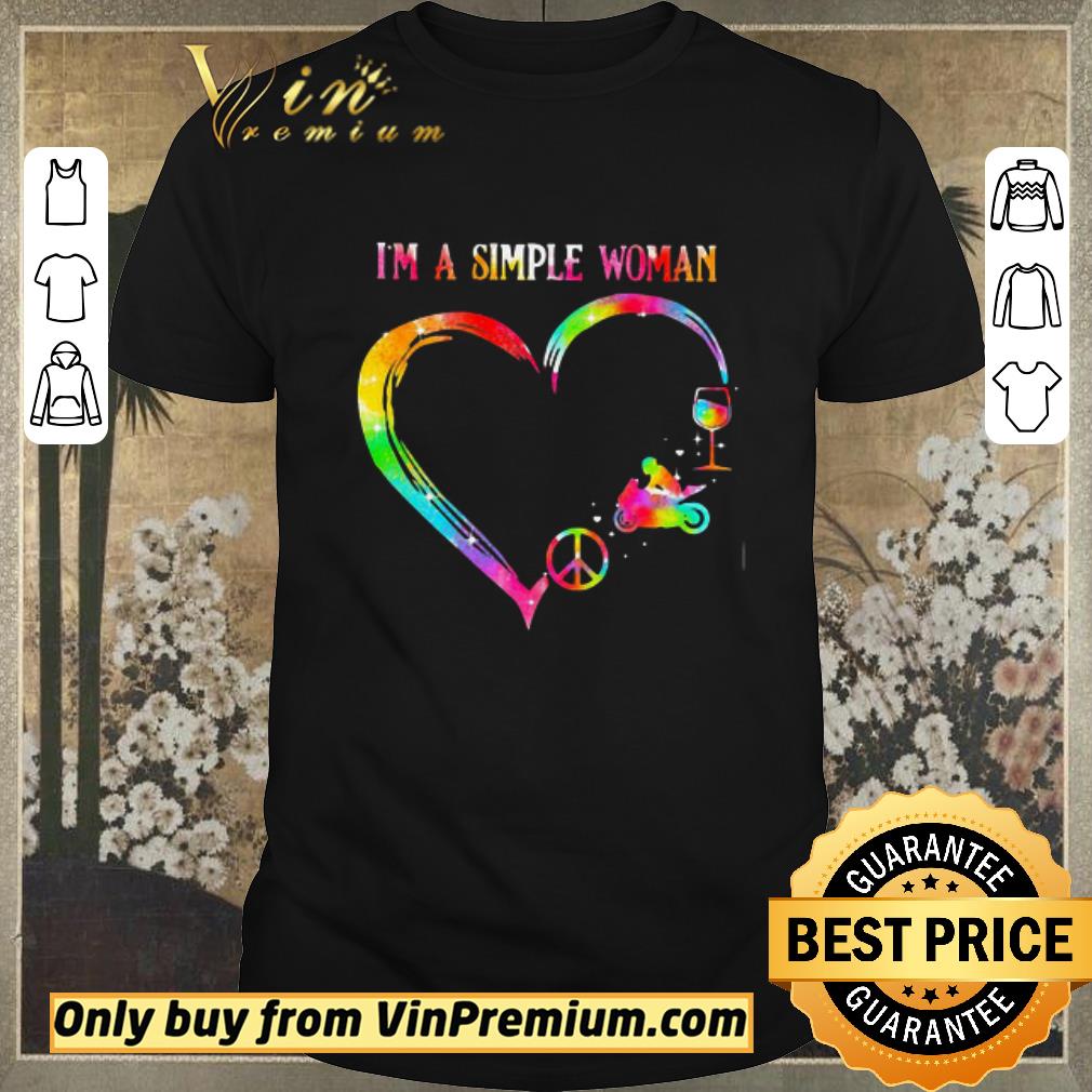 Funny I’m a simple woman heart motorcycle wine shirt sweater