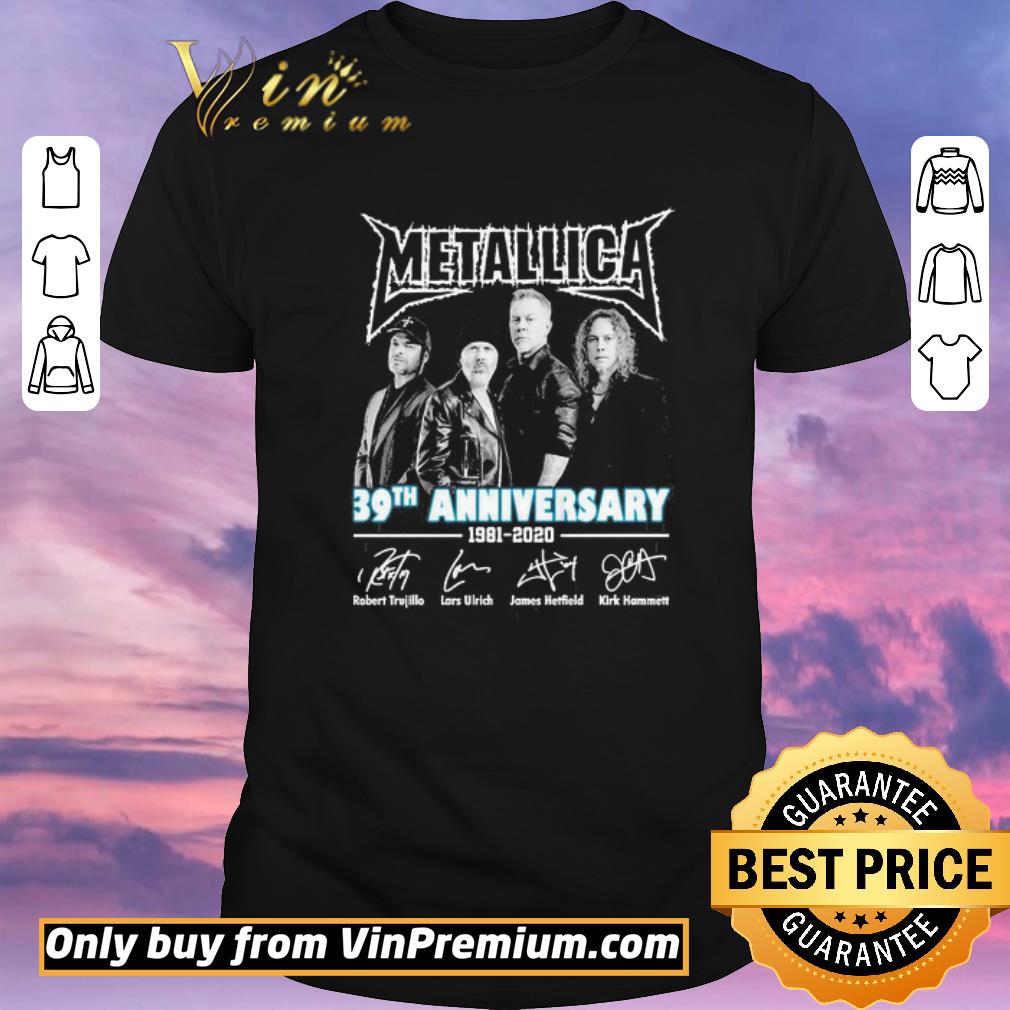 Awesome Metallica 39th anniversary 1981 2020 signatures shirt sweater
