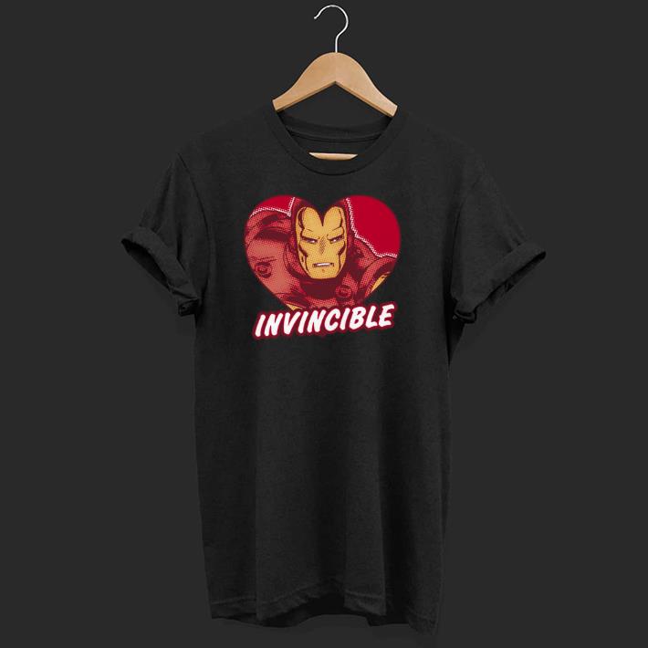 Nice Marvel Iron Man Invincible Heart Shaped Portrait Shirt