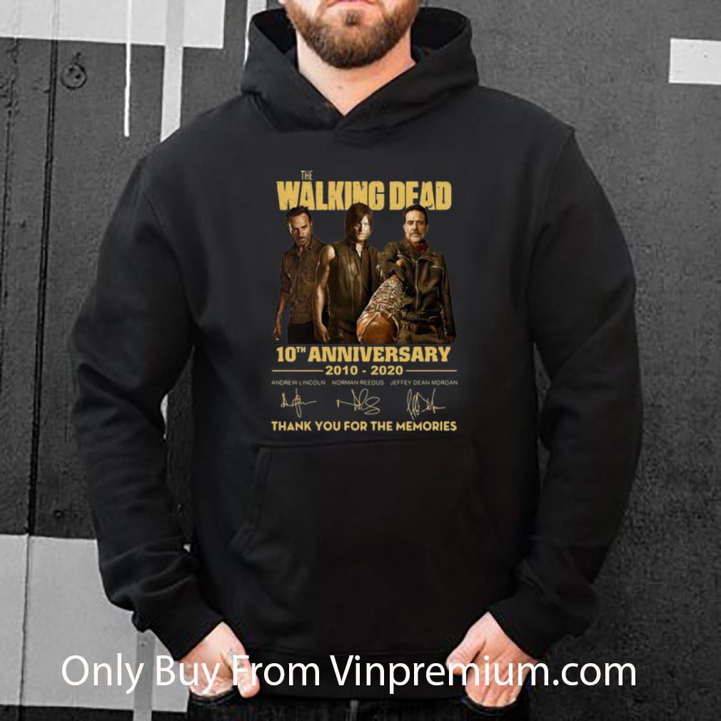 f1154d70 official the walking dead 10th anniversary thank you for the memories signatures shirt 4 - Official The Walking Dead 10th Anniversary Thank You For The Memories Signatures shirt