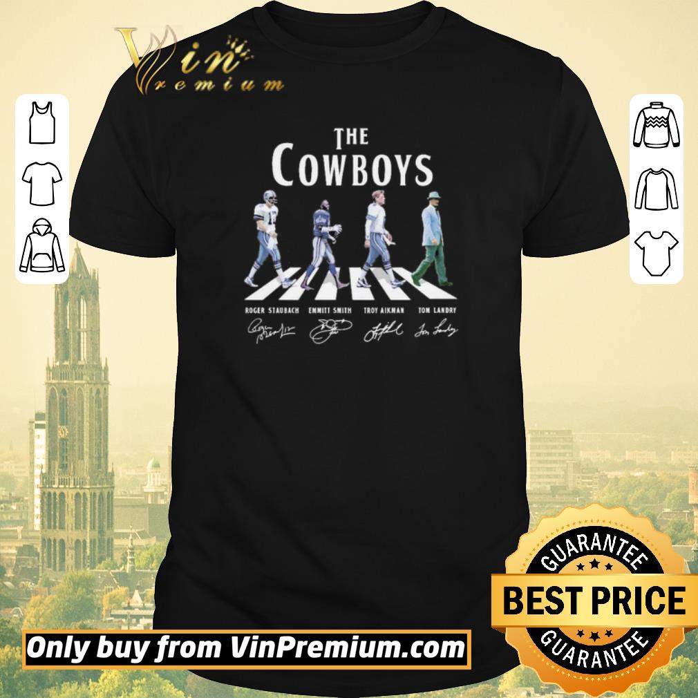 The cowboys Roger Staubach Emmitt Smith Troy Aikman Tom Landry signature shirt sweater