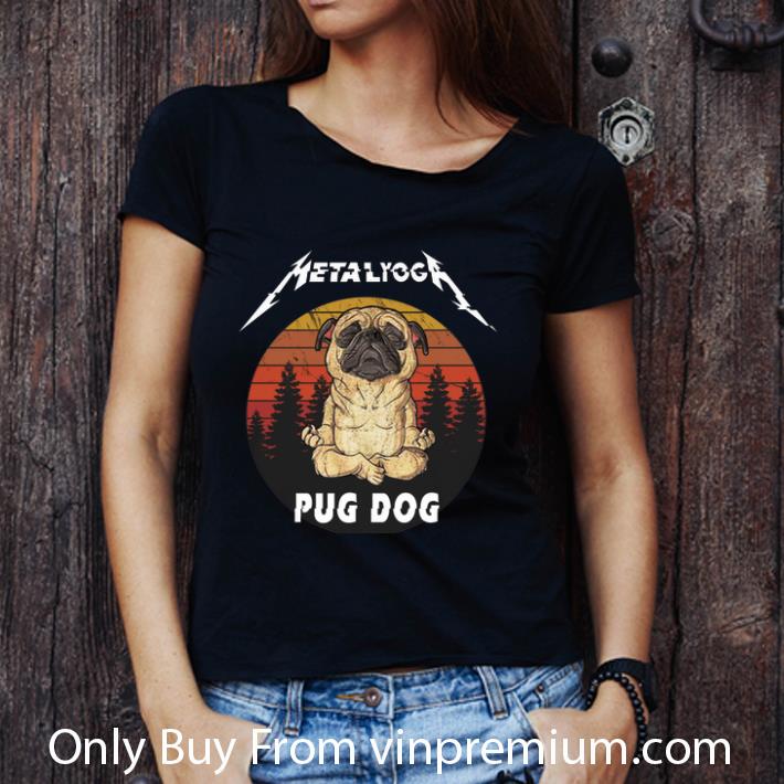 Hot Metallica Metalyoga Pug Dog Sunset shirt Hot Metallica Metalyoga Pug Dog Sunset shirt
