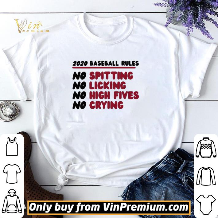 2020 Baseball Rules No Spitting No Licking No High Fives No Crying shirt sweater