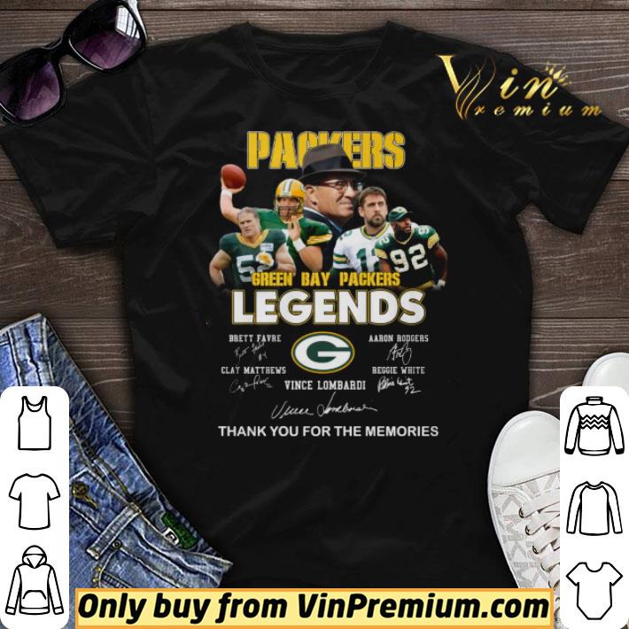 Green Bay Packers Brett Favre Aaron Rodgers Vince Lombardi Legends Thank You For The Memories Signatures shirt sweater