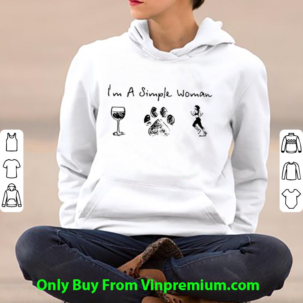 c4aa845c hot i m a simple woman wine dog paw and running shirt 4 - Hot I’m A Simple Woman Wine Dog Paw And Running shirt