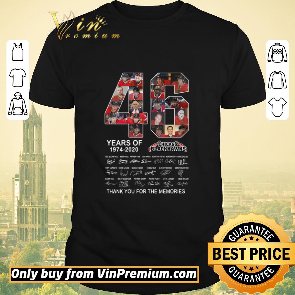 Awesome 46 years of 1974 2020 chicago blackhawks thank you for the memories signatures shirt sweater