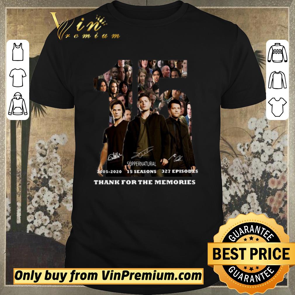 Awesome 15 Supernatural 2005 2020 15 Seasons 327 Episodes Thank For The Memories shirt sweater