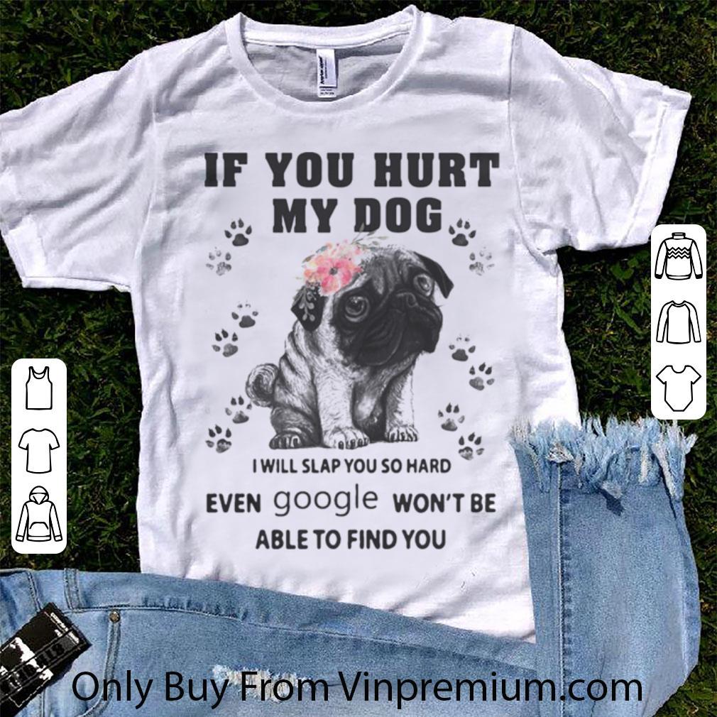 denim and flower pug shirt