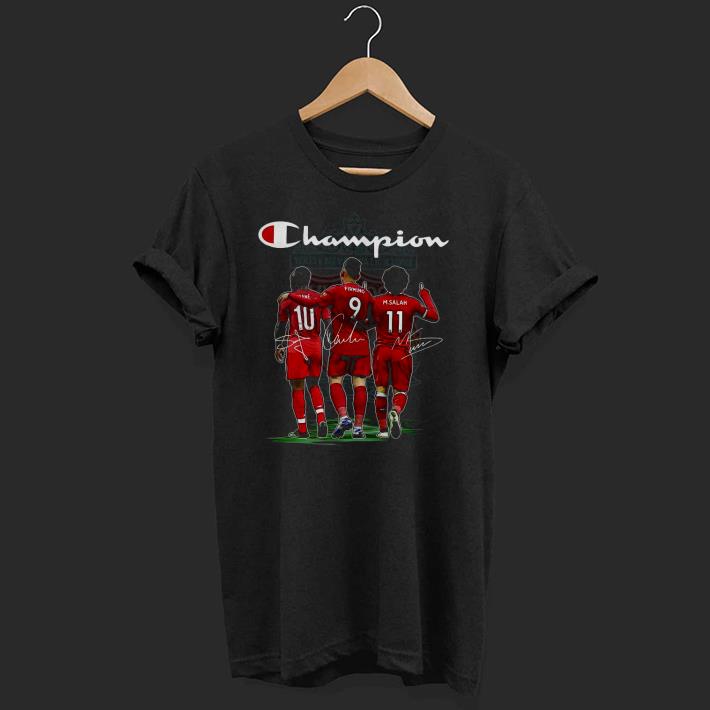 Original Champion Sadio Mane Roberto Firmino And Mohamed Salah Signature Shirt