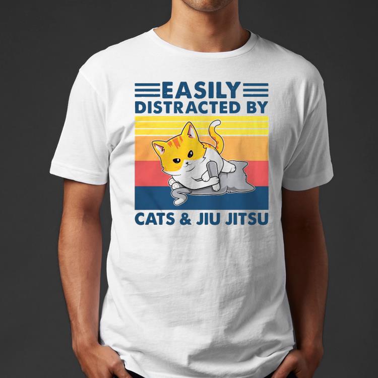 e9a0199a easily distracted by cats and jiu jitsu vintage shirt 4 - Easily Distracted By Cats And Jiu Jitsu Vintage Shirt
