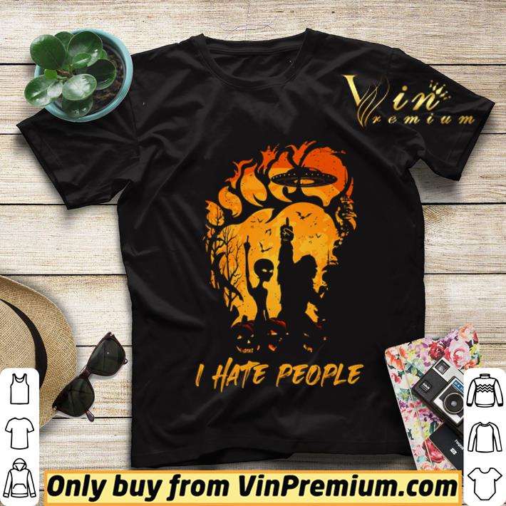 ff9b2ef1 bigfoot and alien halloween i hate people shirt sweater 4 - Bigfoot and alien halloween i hate people shirt sweater