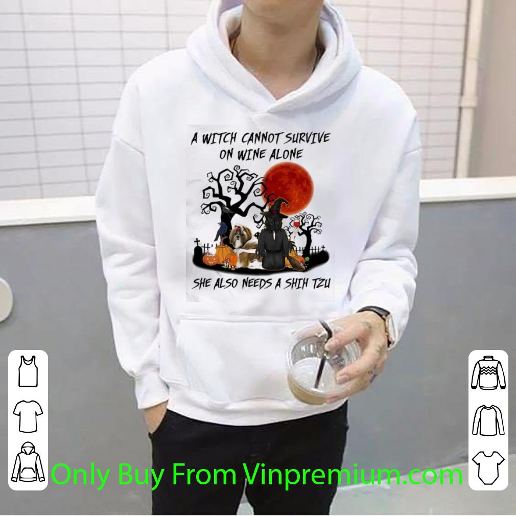 Hot A With Cannot Survive On Wine Alone She Also Needs A Shih Tzu Halloween shirt 33afdc1e hot a with cannot survive on wine alone she also needs a shih tzu halloween shirt 4 - Hot A With Cannot Survive On Wine Alone She Also Needs A Shih Tzu Halloween shirt