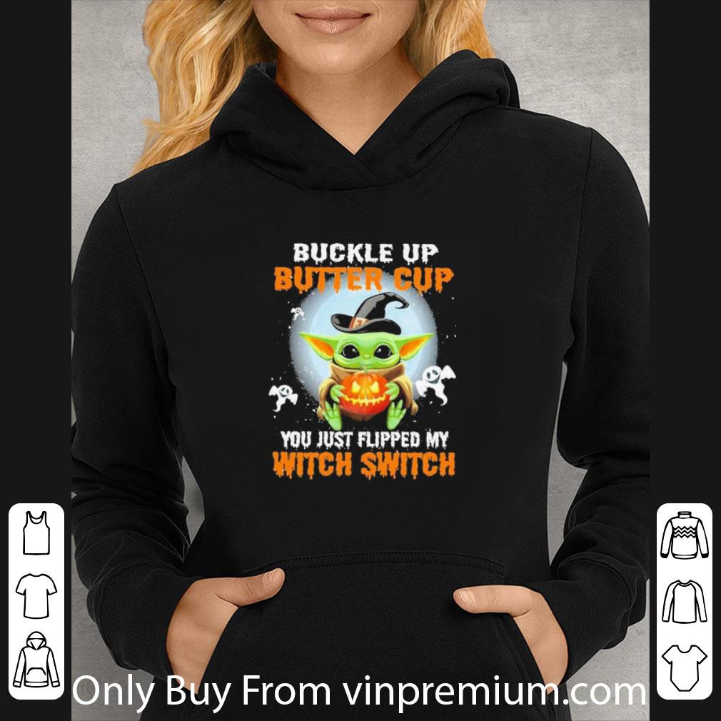 77094944 nice baby yoda hug pumpkin buckle up butter cup you just flipped my with with shirt 4 - Nice Baby Yoda Hug Pumpkin Buckle Up Butter Cup You Just Flipped My With With shirt