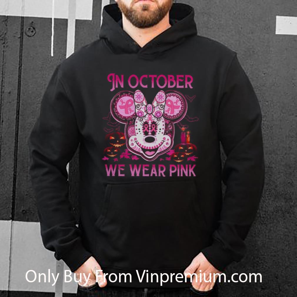 ae7989cd official disney minnie mouse breast cancer in october we wear pink halloween shirt 4 - Official Disney Minnie Mouse Breast Cancer In October We Wear Pink Halloween shirt