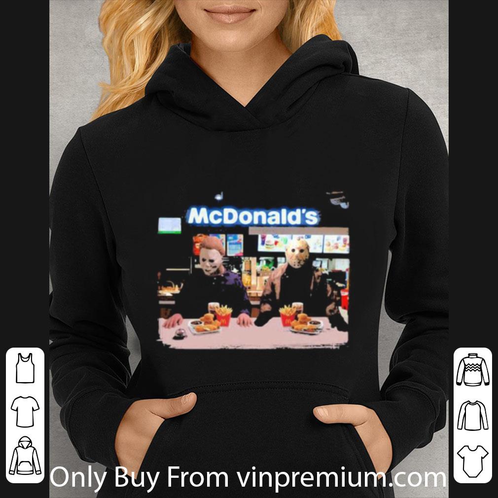Nice Halloween Jason Voorhees Michael Myers Mcdonald’s shirt d0d7877f nice halloween jason voorhees michael myers mcdonald s shirt 4 - Nice Halloween Jason Voorhees Michael Myers Mcdonald’s shirt