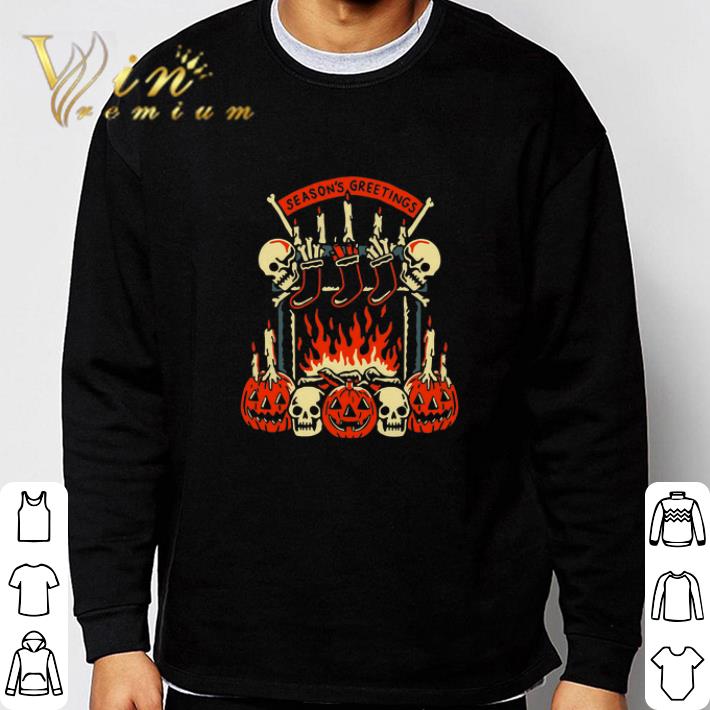 30ad9a37 awesome skull pumpkin halloween season s greetings tshirt sweatshirt 4 - Awesome Skull Pumpkin Halloween Season's Greetings tshirt sweatshirt