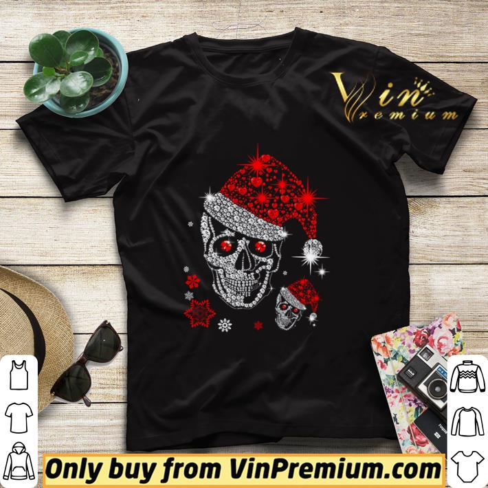 be6a6571 premium skull diamond christmas with santa hat shirt sweater 4 - Premium Skull diamond Christmas with Santa hat shirt sweater
