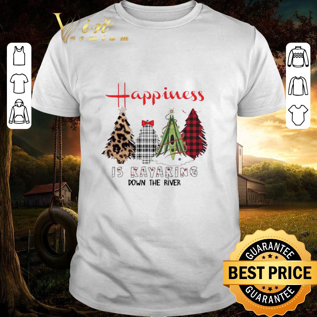 Funny Happiness Is Kayaking Down The River Christmas Tree sweater