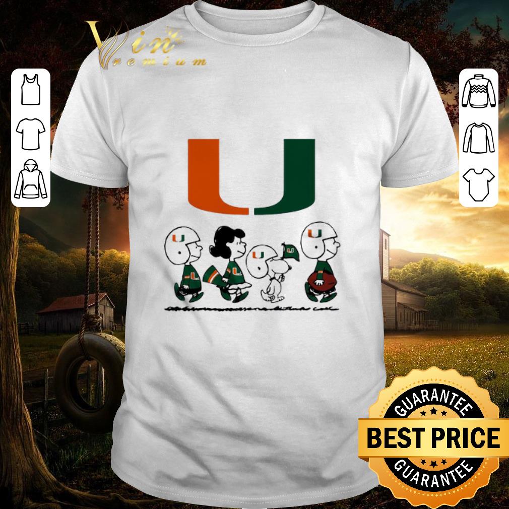 Awesome The Peanuts Abbey Road Miami Hurricanes Logo shirt